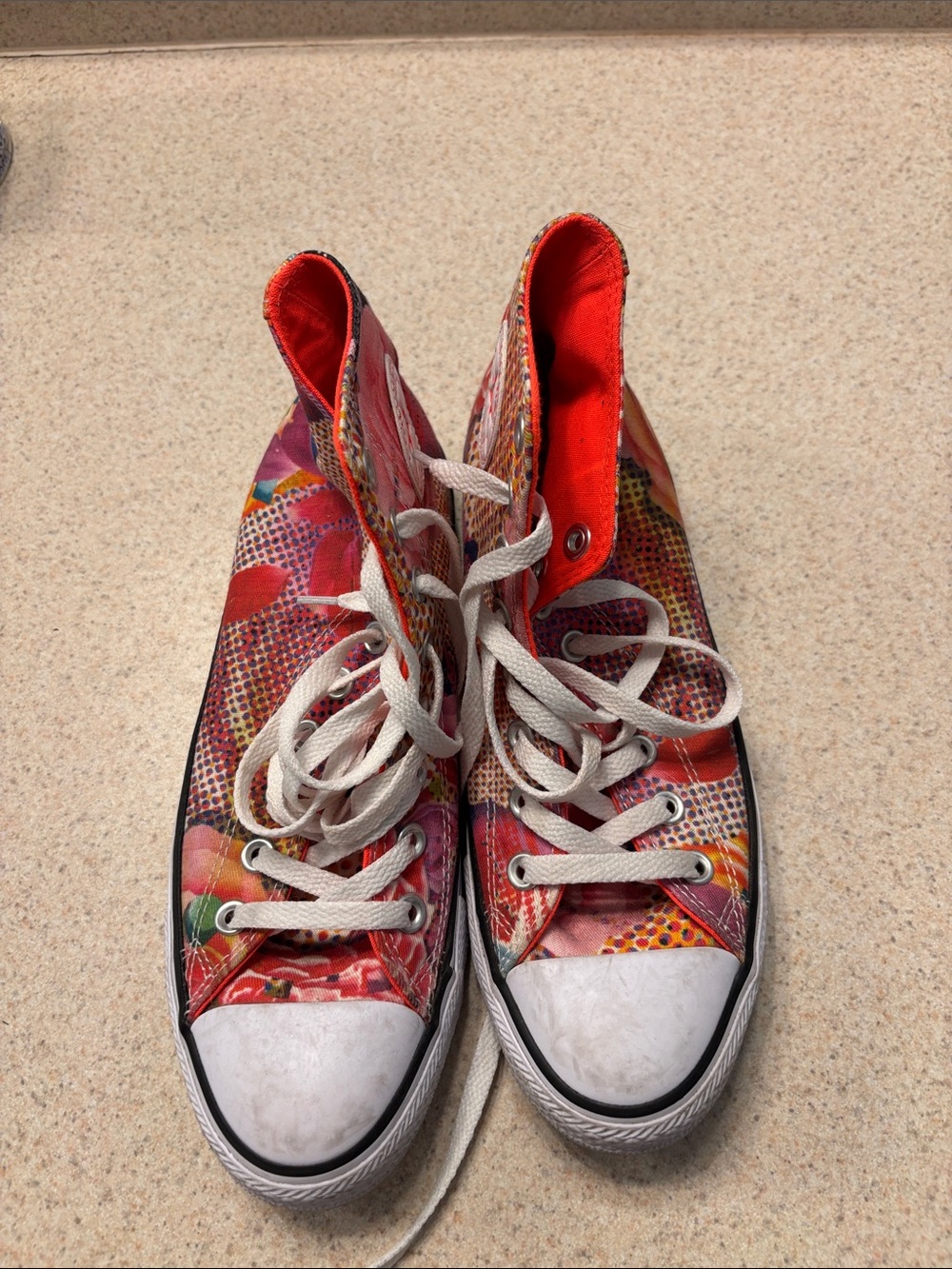 Converse All Star Floral High-Top Sneakers - Red & Pink